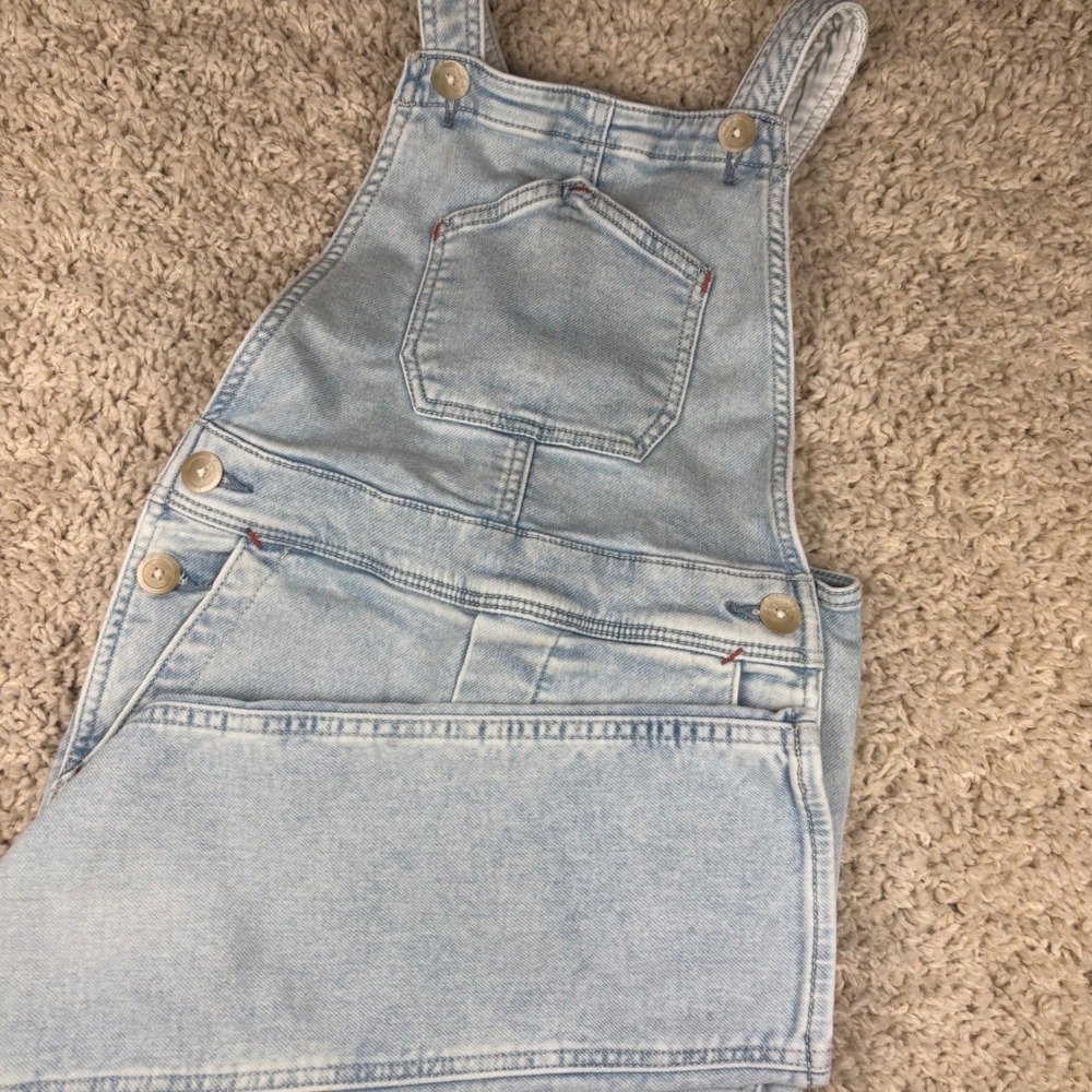 Faherty Denim Overalls Kids Size 8 Light Wash Stretch Classic Comfort Playwear
